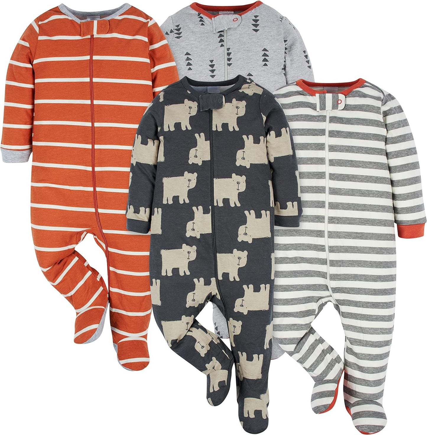 Baby Boys' 4-Pack Sleep 'N Play Footies