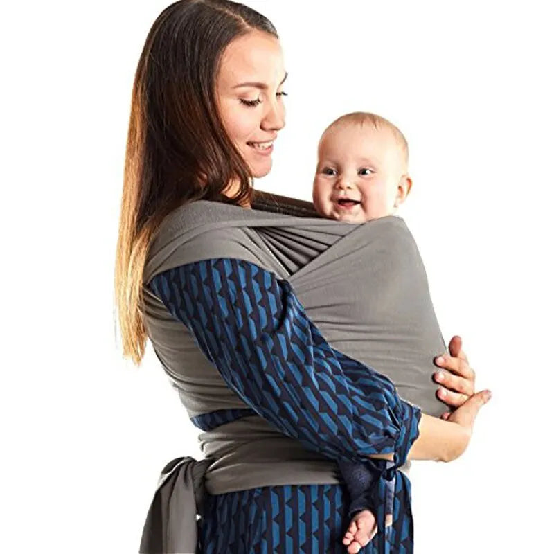 Cotton Baby Wrap Carrier Newborn to Toddler Stretchy Cotton Travel Baby Wrap Carrier Baby Sling 0-36 Months