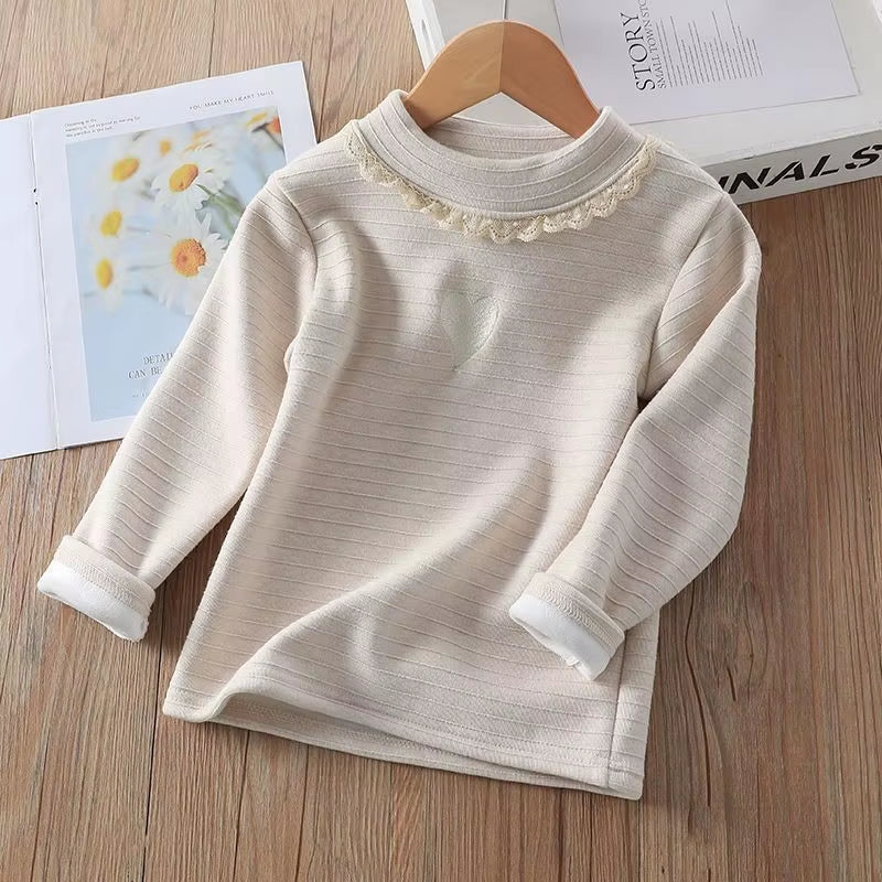 2024 New Spring Autumn/Winter Girls Kids Cartoon Velvet T-Shirt Comfortable Cute Baby Clothes Children Clothing