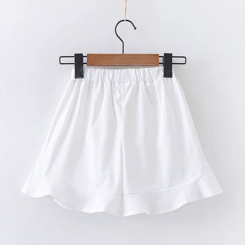 Plus Size Baby Girls Shorts for Kids Summer Trousers Clothes Children Pants Toddlers Solid White Green