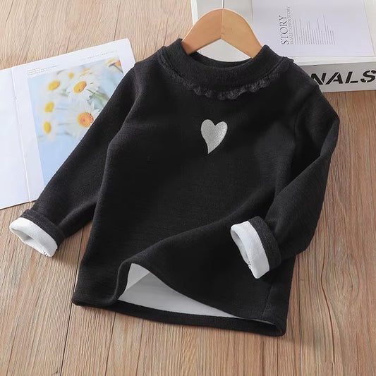 2024 New Spring Autumn/Winter Girls Kids Cartoon Velvet T-Shirt Comfortable Cute Baby Clothes Children Clothing