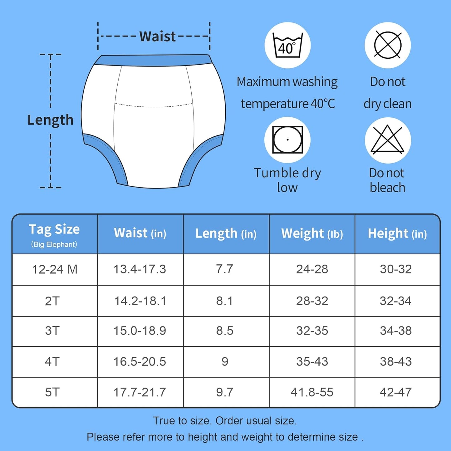 Toddler Training Pants, Soft Cotton Absorbent Training Underwear for Baby Boys & Girls